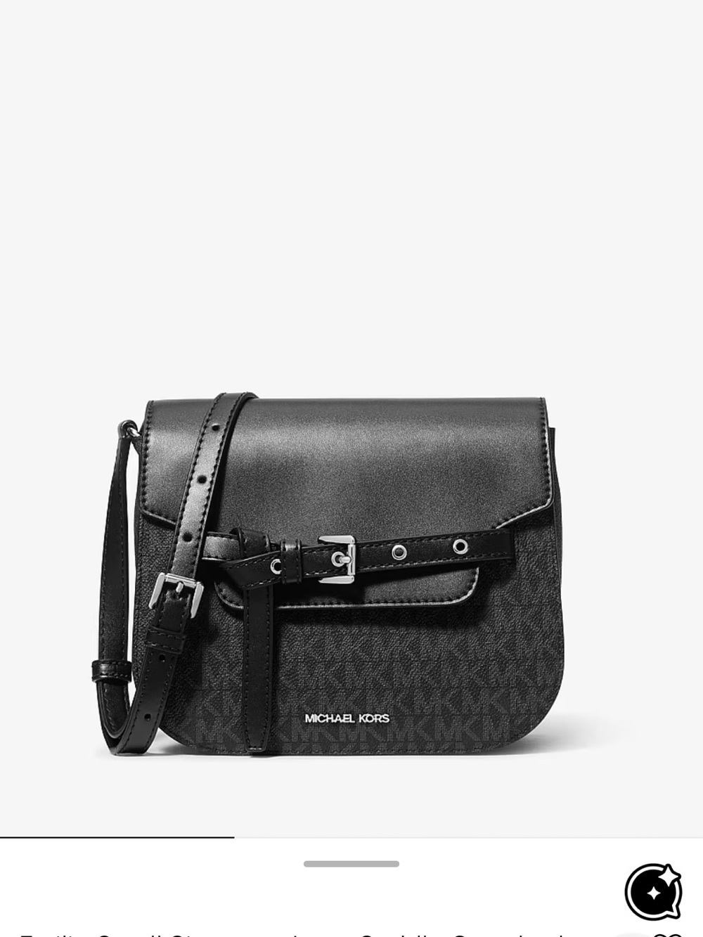 Michael Kors Emilia Small Saddle Leather Crossbody with Buckle Strap
